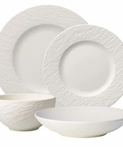 Villeroy & Boch Manufacture Rock 4-Piece Dinnerware Set | Blanc