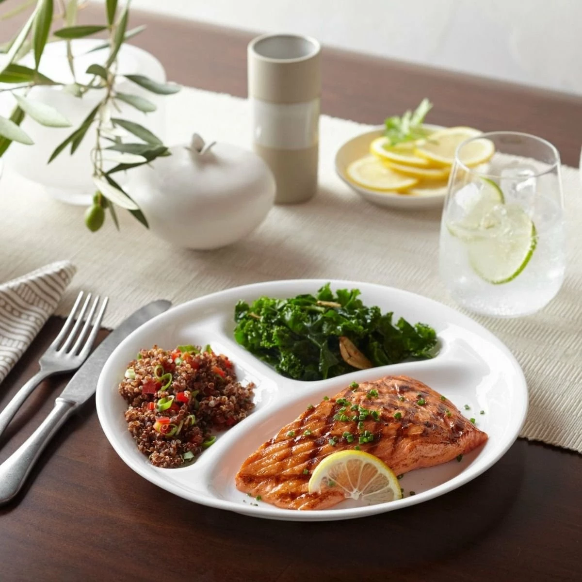 Corelle Livingware 10.25" Divided Dish | Winter Frost White 3 Corelle Livingware 10.25" Divided Dish | Winter Frost White - Image 3