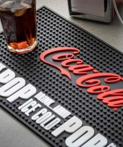 TableCraft 18" X 10" Coca-Cola Rectangular Bar Mat -Cheap Dinnerware Store 11033 env 12