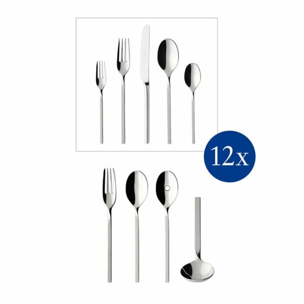 Villeroy & Boch 64-Piece Stainless Steel Flatware & Serving Set | New Wave 2 Villeroy & Boch 64-Piece Stainless Steel Flatware & Serving Set | New Wave - Image 2
