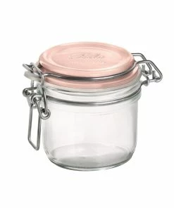 Bormioli Rocco 6.75oz Swing Top Fido Jar | Pink Top