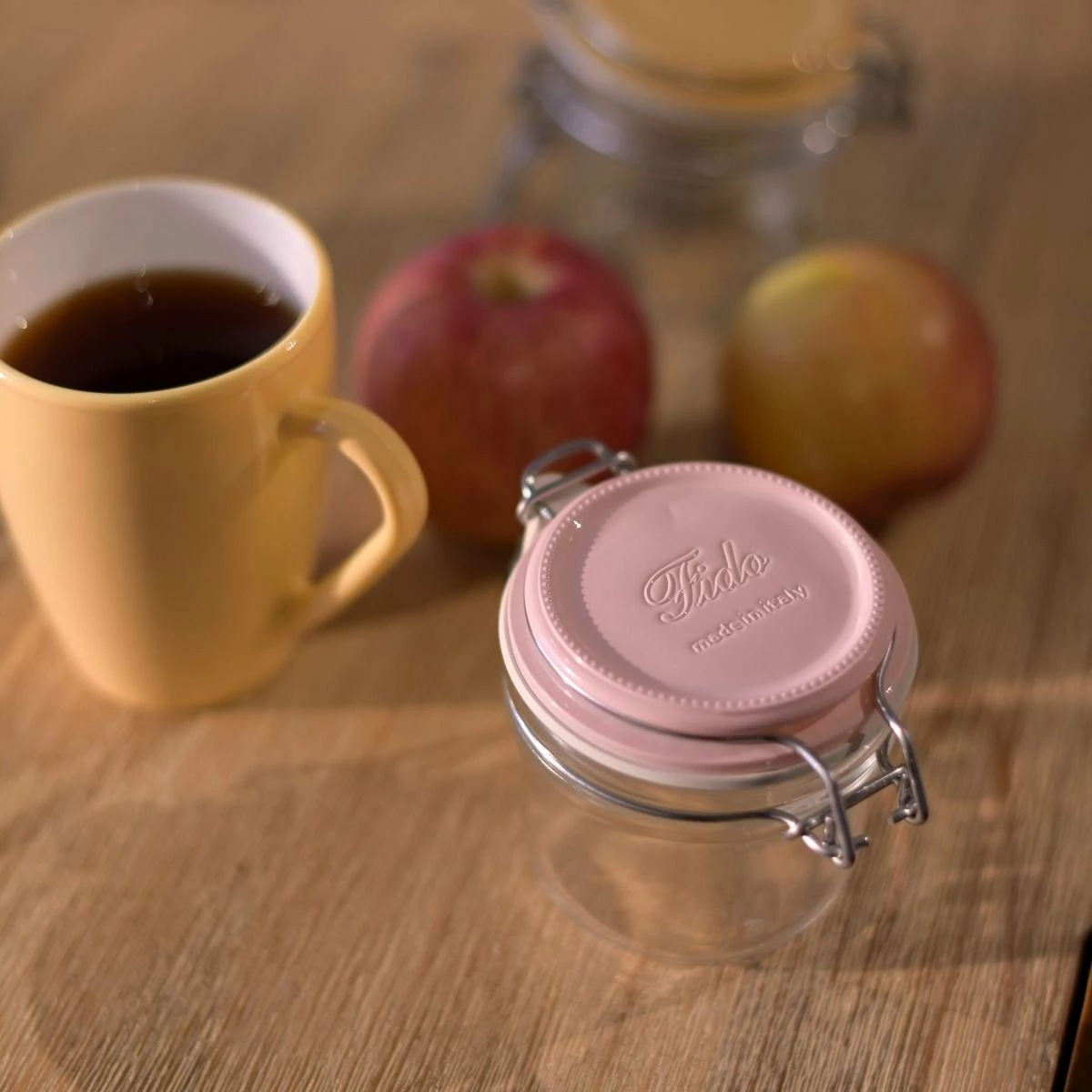 Bormioli Rocco 6.75oz Swing Top Fido Jar | Pink Top 3 Bormioli Rocco 6.75oz Swing Top Fido Jar | Pink Top - Image 3