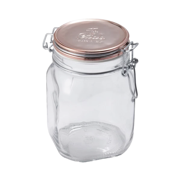 Bormioli Rocco 33.75oz Swing Top Fido Jar | Copper Lid 1 Bormioli Rocco 33.75oz Swing Top Fido Jar | Copper Lid