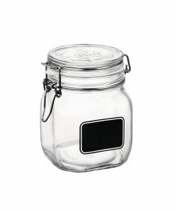 Bormioli Rocco 0.75L Swing Top Storage Jar With Chalkboard Label