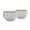 Bredemeijer Ceramic Tea Mugs Set Of 2 | Black & White Stripes