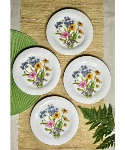 Bamboo Table 4-Piece Plate Gift Set | Wildflowers -Cheap Dinnerware Store 18634161 1