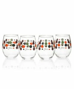 Fiesta® 15oz Stemless Glassware (Set Of 4) | Slate Fiesta® Dots