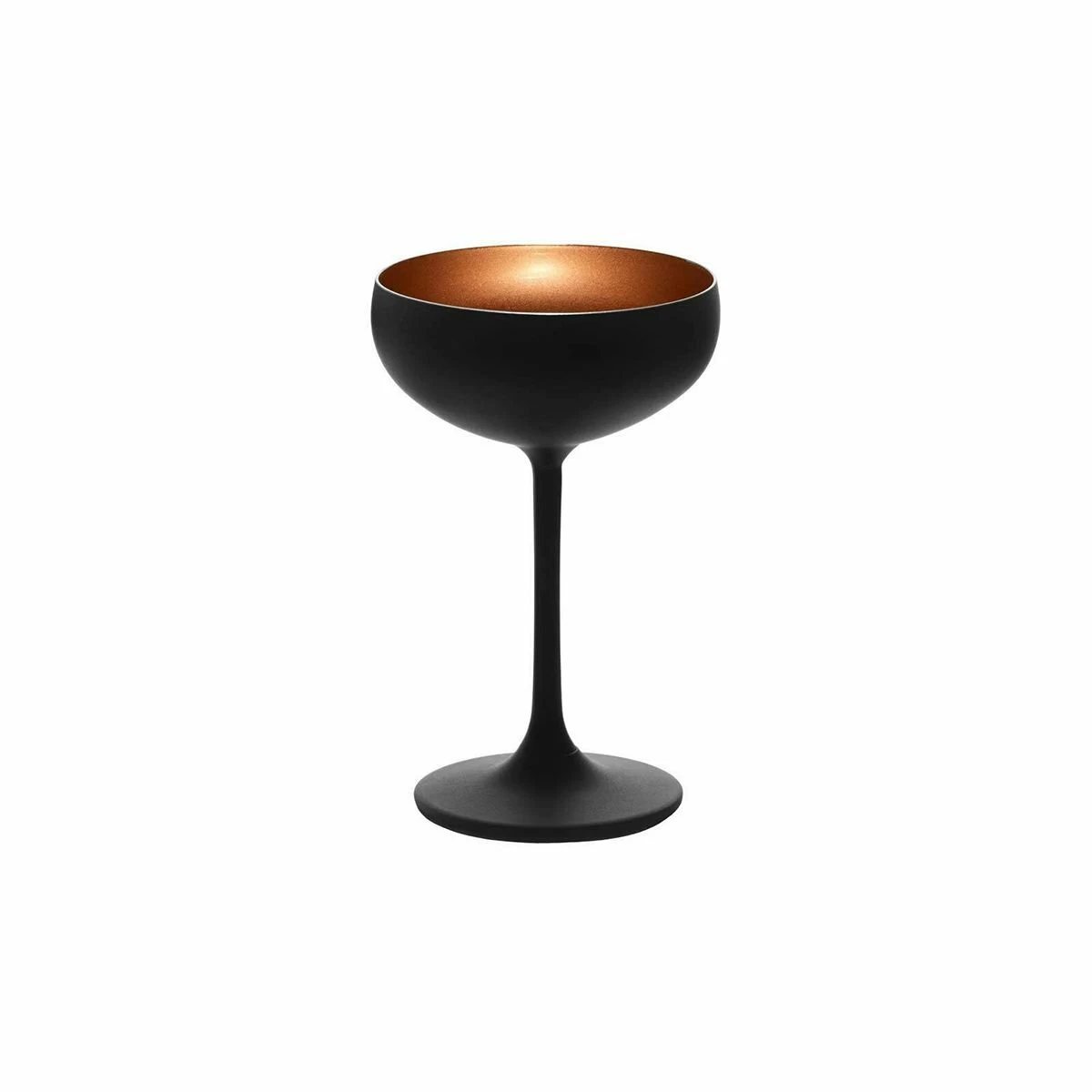Stolzle 7.75oz Olympia Crystal Champagne Saucer Coupe Glasses - Set Of 6 | Black & Bronze 2 Stolzle 7.75oz Olympia Crystal Champagne Saucer Coupe Glasses - Set Of 6 | Black & Bronze - Image 2