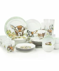 Everything Kitchens Barnyard Baby Animals 28-Piece Dinnerware Set | Assorted