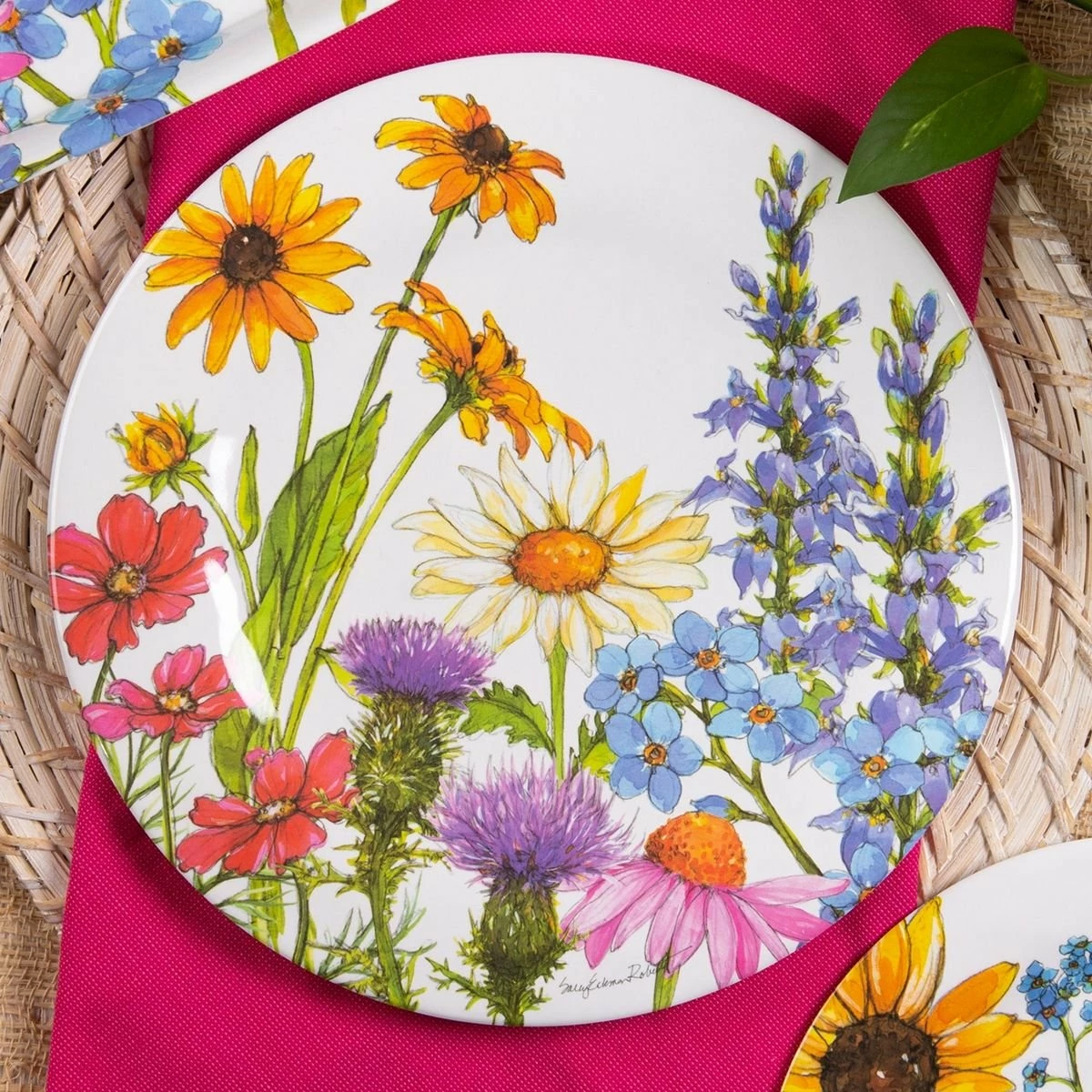Bamboo Table Dinner Plate | Wildflowers 2 Bamboo Table Dinner Plate | Wildflowers - Image 2