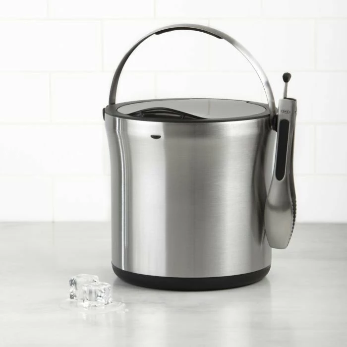 OXO SteeL Ice Bucket & Tong Set 4 OXO SteeL Ice Bucket & Tong Set - Image 4