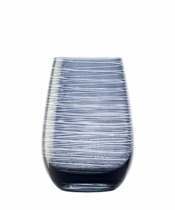 Stolzle 15.75oz Olympia Twister Glass Tumblers - Set Of 6 | Smokey Blue