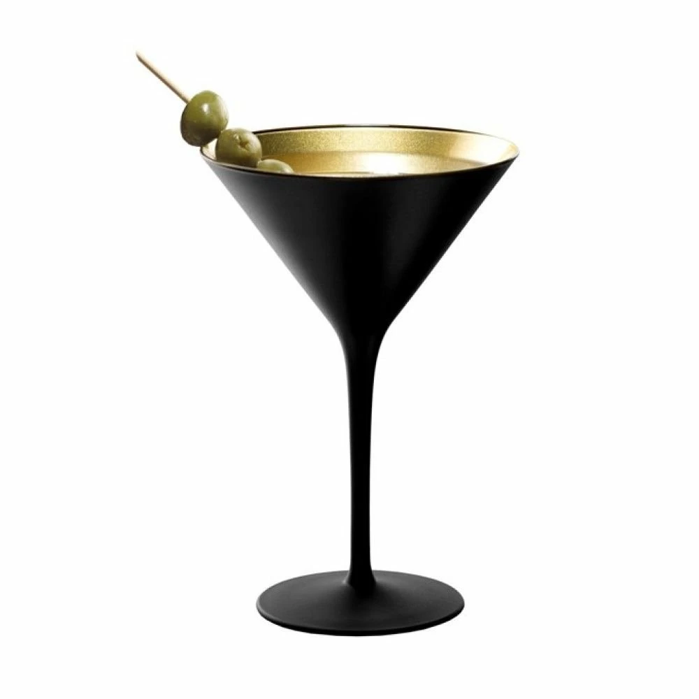 Stolzle 8oz Olympia Crystal Martini Glasses - Set Of 2 | Black & Gold 2 Stolzle 8oz Olympia Crystal Martini Glasses - Set Of 2 | Black & Gold - Image 2