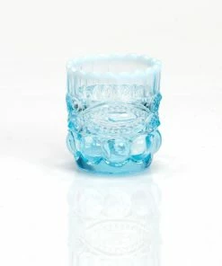 Mosser Glass Eye Winker Toothpick Holder | Aqua Opal