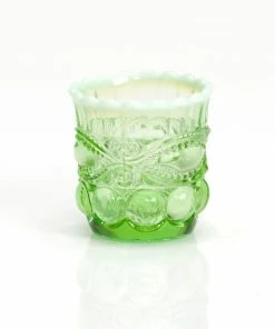 Mosser Glass Eye Winker Toothpick Holder | Green Opal