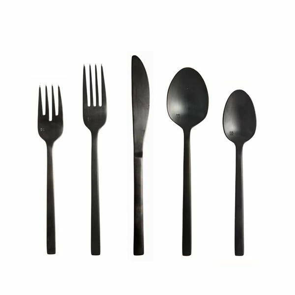 Fortessa Arezzo 5pc Flatware Place Setting - Brushed Black 1 Fortessa Arezzo 5pc Flatware Place Setting - Brushed Black