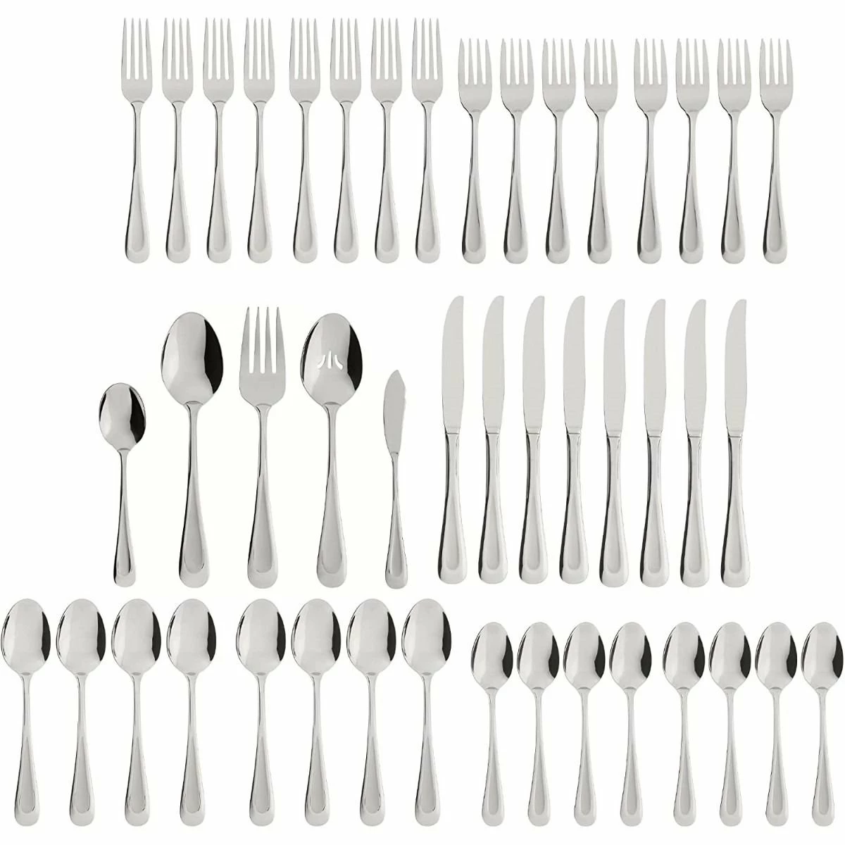 Oneida Brushed Satin Stainless Steel 45-Piece Flatware Set | Sand Dune 2 Oneida Brushed Satin Stainless Steel 45-Piece Flatware Set | Sand Dune - Image 2