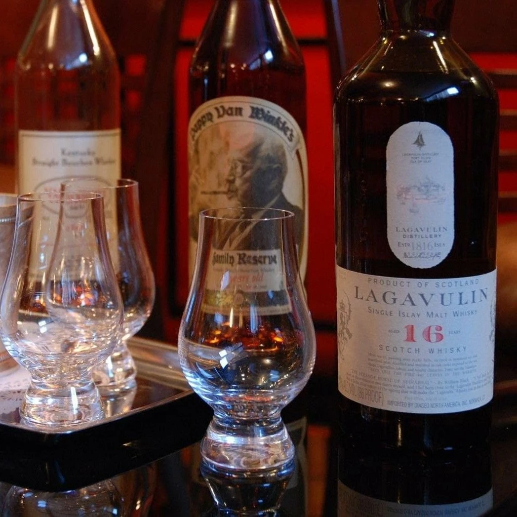 Stolzle Glencairn Crystal Whiskey Flight Tray Set With Pitcher 5 Stolzle Glencairn Crystal Whiskey Flight Tray Set With Pitcher - Image 5