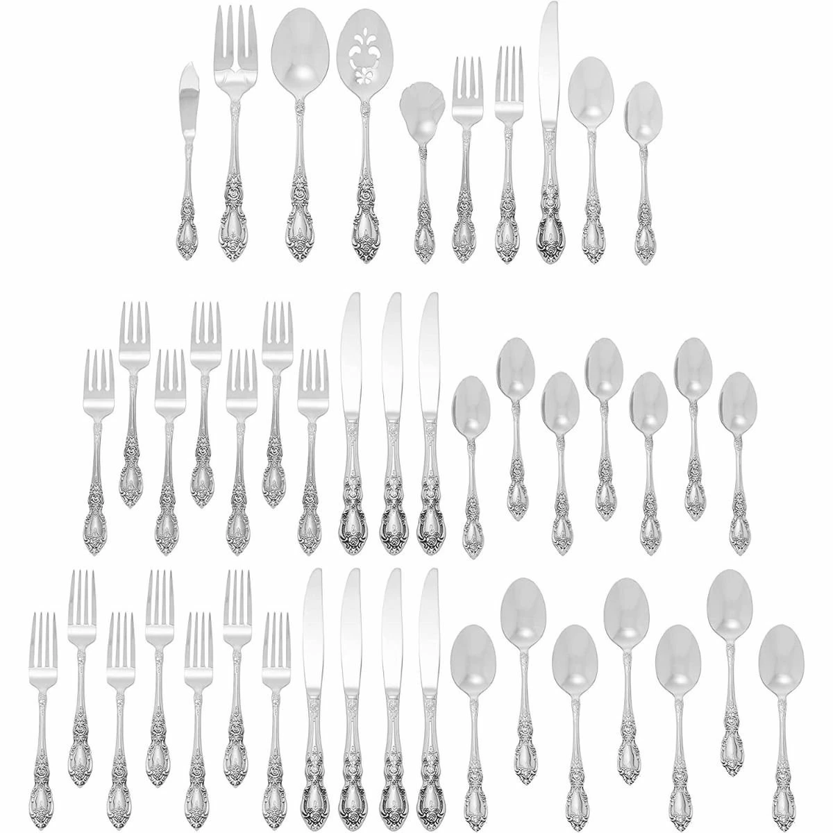 Oneida 18/0 Stainless Steel 45-Piece Flatware Set | Wordsworth 2 Oneida 18/0 Stainless Steel 45-Piece Flatware Set | Wordsworth - Image 2