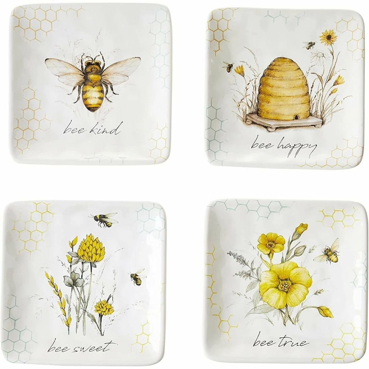 Certified International 6" Canape Plate (Set Of 4) | Bee Sweet 1 Certified International 6" Canape Plate (Set Of 4) | Bee Sweet