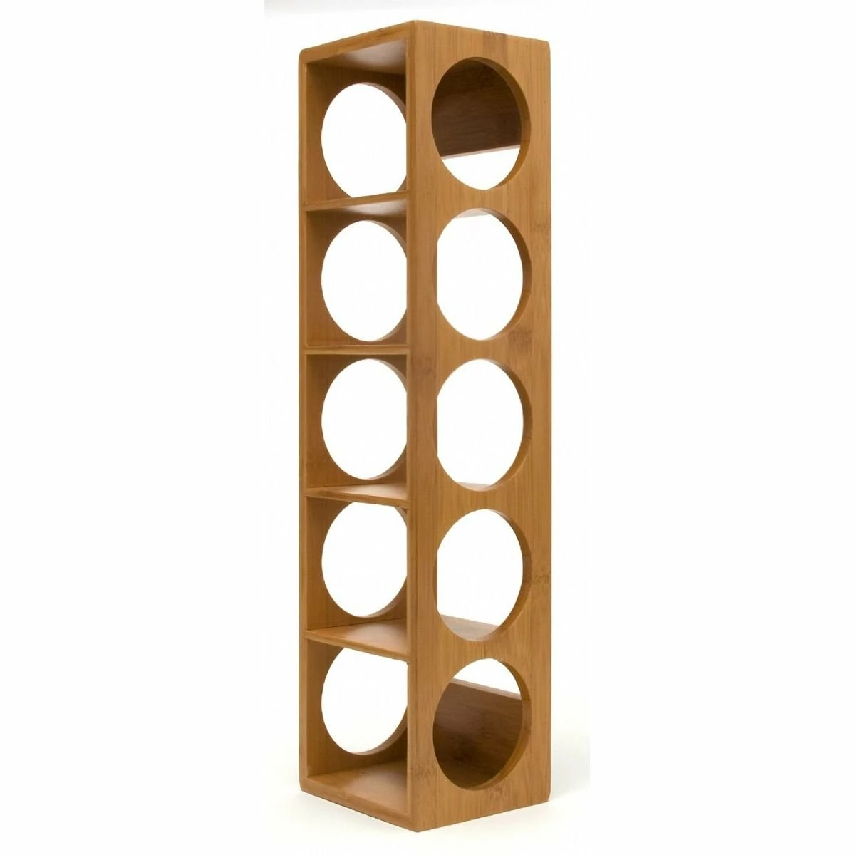 Lipper International Stacking 5-Bottle Wine Rack | Bamboo 2 Lipper International Stacking 5-Bottle Wine Rack | Bamboo - Image 2