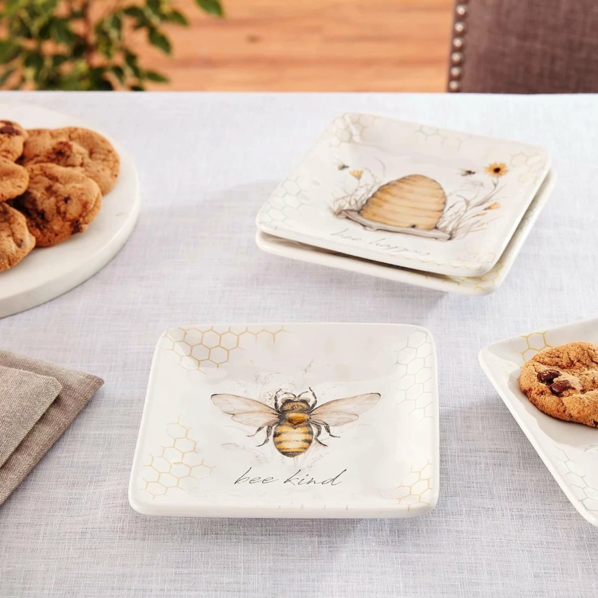Certified International 6" Canape Plate (Set Of 4) | Bee Sweet 5 Certified International 6" Canape Plate (Set Of 4) | Bee Sweet - Image 5