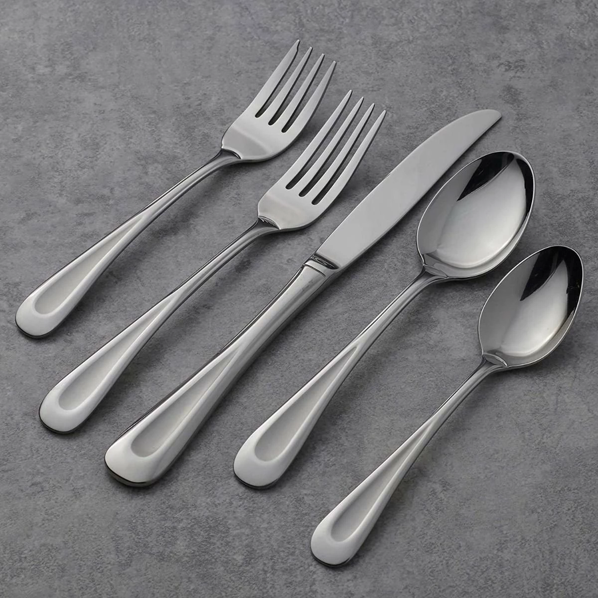 Oneida Brushed Satin Stainless Steel 45-Piece Flatware Set | Sand Dune 3 Oneida Brushed Satin Stainless Steel 45-Piece Flatware Set | Sand Dune - Image 3