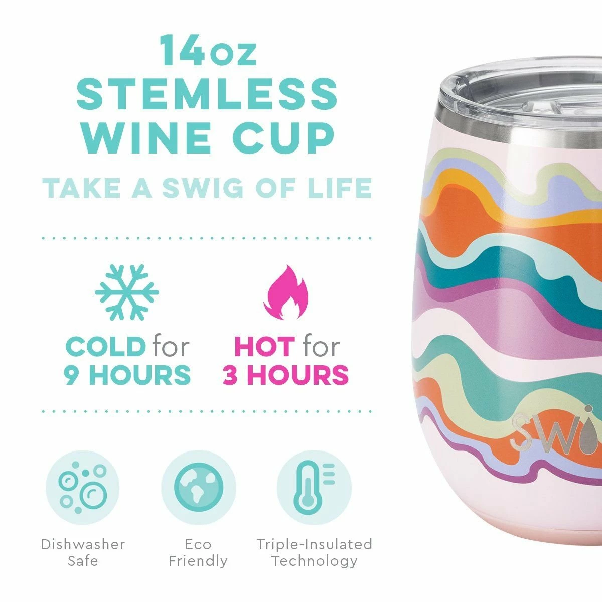 Swig Life™ 14oz Stemless Wine Cup | Sand Art 2 Swig Life™ 14oz Stemless Wine Cup | Sand Art - Image 2