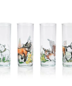 Everything Kitchens Barnyard Baby Animals Drinking Glasses (Set Of 4) | Assorted