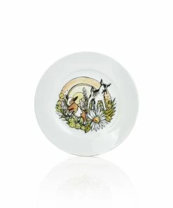Everything Kitchens Barnyard Baby Animals 7.5" Side Plate | "Caprine Caper Goats" - Kid