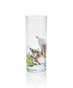 Everything Kitchens Barnyard Baby Animals Drinking Glasses (Set Of 4) | Assorted -Cheap Dinnerware Store baby cow view 2 2