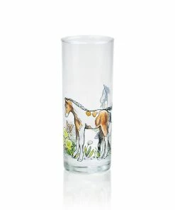 Everything Kitchens Barnyard Baby Animals Drinking Glasses (Set Of 4) | Assorted -Cheap Dinnerware Store baby horse view 1