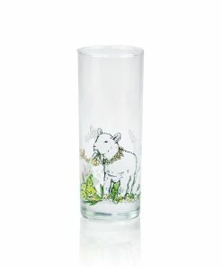 Everything Kitchens Barnyard Baby Animals Drinking Glasses (Set Of 4) | Assorted -Cheap Dinnerware Store baby sheep view 1