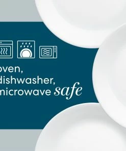 Corelle Livingware 8.5" Luncheon Plates (Set Of 6) | Winter Frost White -Cheap Dinnerware Store benefittiles safe