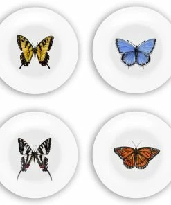 Bamboo Table 4-Piece Plate Gift Set | Butterflies