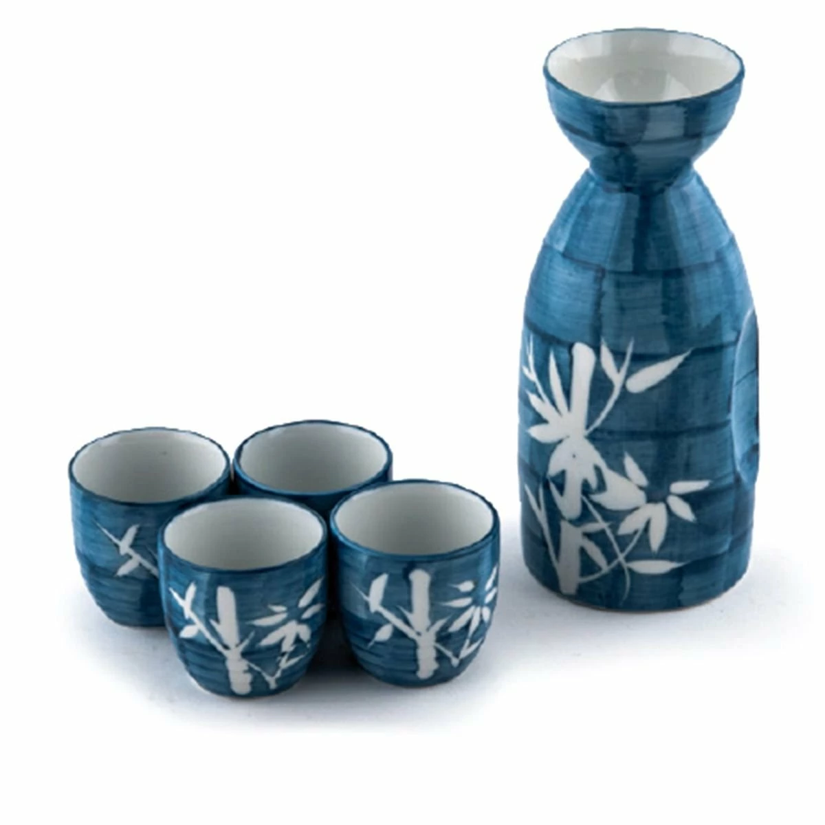 Fuji Merchandise 5-Piece Sake Set | Blue Bamboo 1 Fuji Merchandise 5-Piece Sake Set | Blue Bamboo