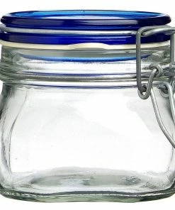 Bormioli Rocco 0.5L Swing Top Fido Canning Jar | Blue Lid