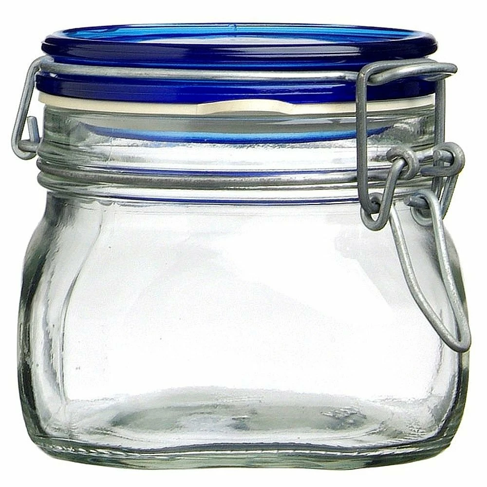 Bormioli Rocco 0.5L Swing Top Fido Canning Jar | Blue Lid 1 Bormioli Rocco 0.5L Swing Top Fido Canning Jar | Blue Lid