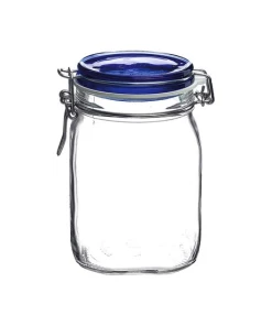 Bormioli Rocco 1L Swing Top Fido Canning Jar | Blue Lid