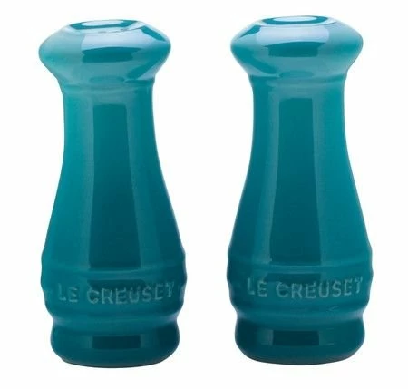 Le Creuset 2-Piece Salt & Pepper Shakers | Caribbean Blue 1 Le Creuset 2-Piece Salt & Pepper Shakers | Caribbean Blue