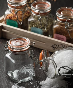 Kilner Swing Top Square Glass Spice Jar | 2.3oz -Cheap Dinnerware Store cliptop9