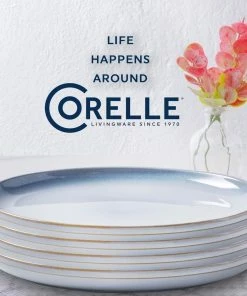 Corelle Stoneware 10.5" Dinner Plates (Set Of 4) | Nordic Blue -Cheap Dinnerware Store co 1143301 nordic blue 4pk dinner plate atf square tile8