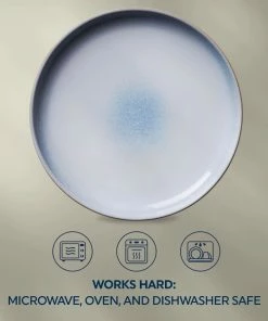 Corelle Stoneware 10.5" Dinner Plates (Set Of 4) | Nordic Blue -Cheap Dinnerware Store co 1143301 nordic blue 4pk dinner plate btf square tile7