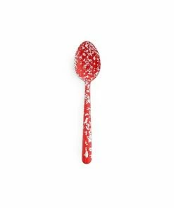 Crow Canyon Home Crow Canyon Enameled Slotted Spoon Red Marble