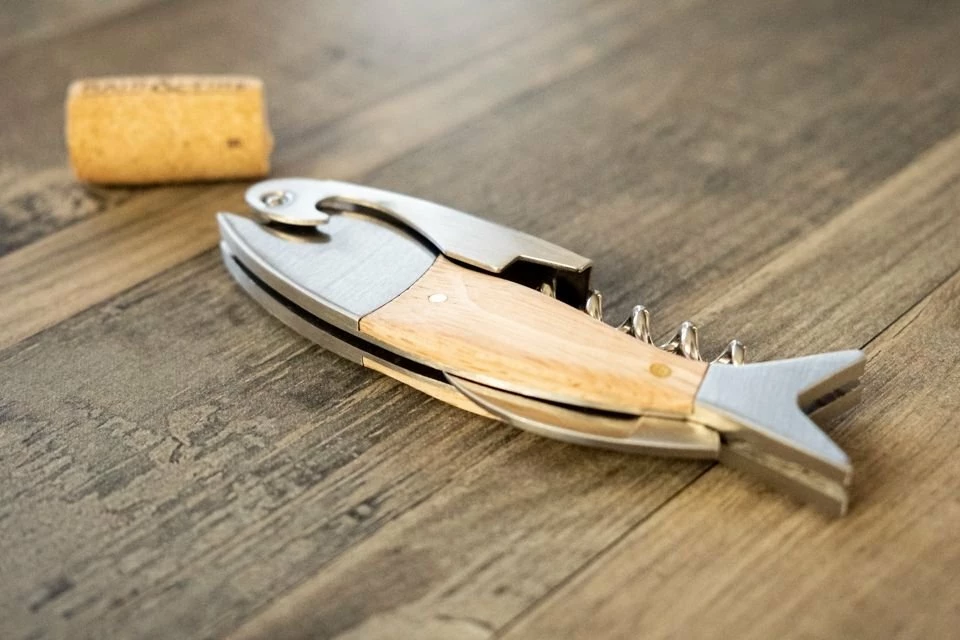 Kikkerland Corkscrew Bottle Opener | Fish 3 Kikkerland Corkscrew Bottle Opener | Fish - Image 3