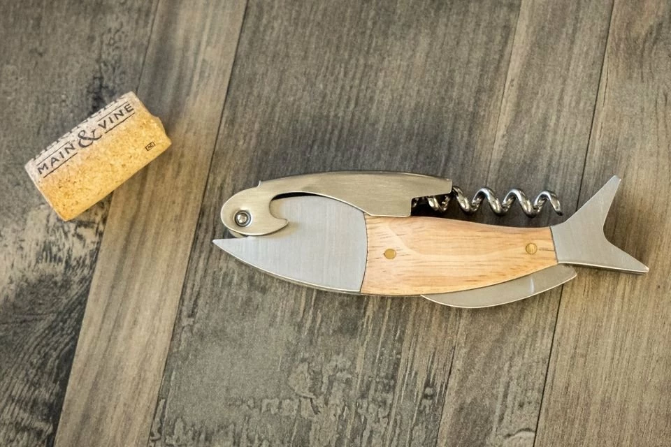 Kikkerland Corkscrew Bottle Opener | Fish 4 Kikkerland Corkscrew Bottle Opener | Fish - Image 4