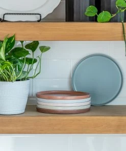 Everything Kitchens Modern Flat 12-Piece Lunch Plate Set | Brown, Terracotta & Soft Pink -Cheap Dinnerware Store ek modern flat lifestyle squares 0007 capture0053 1 7