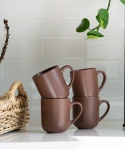 Everything Kitchens Modern Flat 16-Piece Dinnerware Set | Brown -Cheap Dinnerware Store ek modern flat lifestyle squares 0041 capture0001 2 1