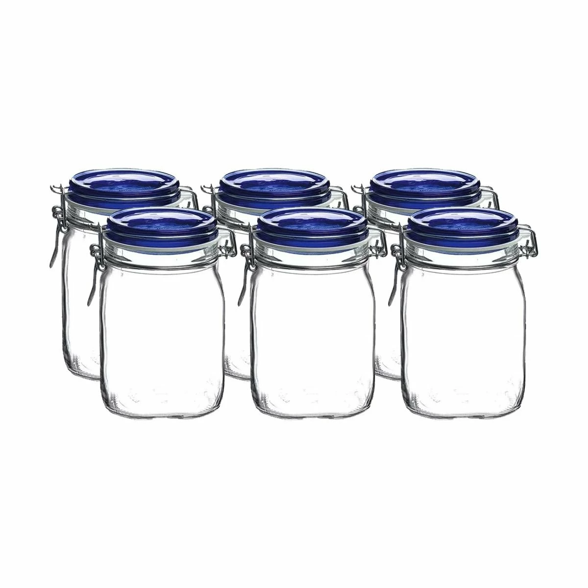 Bormioli Rocco 1L Swing Top Fido Canning Jars - Blue Lid | 6-pack 1 Bormioli Rocco 1L Swing Top Fido Canning Jars - Blue Lid | 6-pack