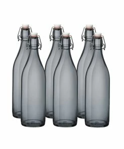 Bormioli Rocco 33.75oz Swing Top Giara Glass Bottles - Gray | 6-pack